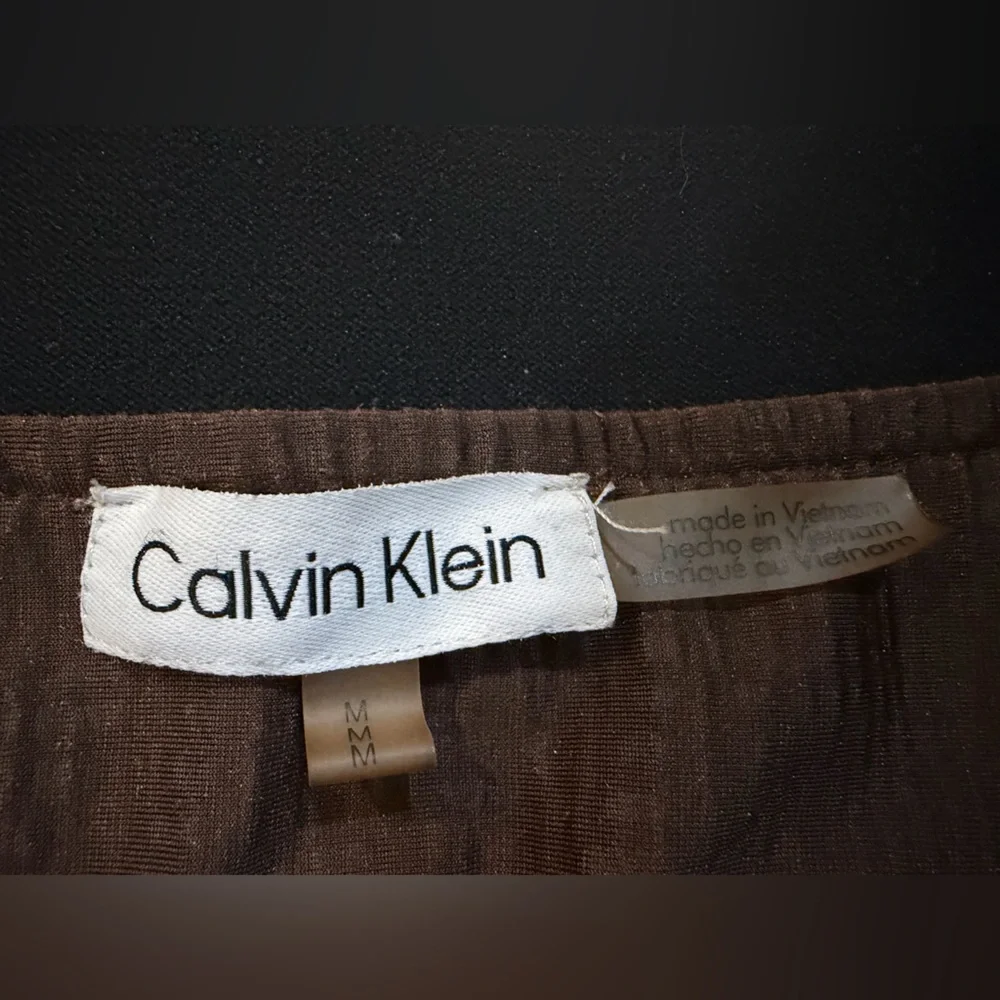 Calvin Klein Brown Velour Maxi Skirt with Elastic Waist Size Medium